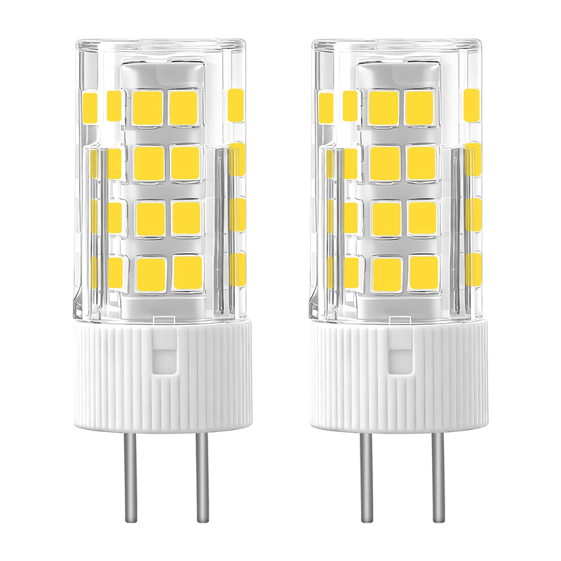 Pack of 2 G6.35 LED 12 V 4 W Neutral White 4000 K, 400 LM Pin Base Lamp Replacement for 45 W Halogen, GY6.35 LED Bulb 12 V AC/DC Flicker-Free, CRI >85, Precise Light for Mirror Cabinet and Bathroom 2-pack Neutral White 4000k