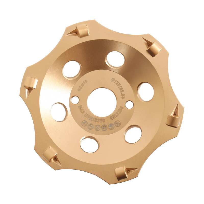Diamond Cup Wheel 125 mm with 6 Segments for Angle Grinders, Grinding Disc, Cup Grinder for Tile Adhesive, Coatings on Granite, Stone, Concrete