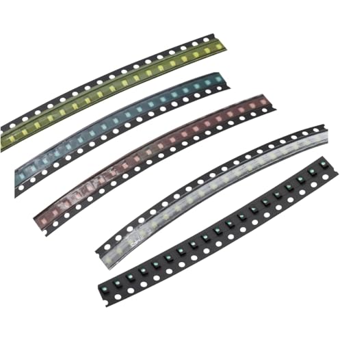 0805 LED Diode Lights Set SMD LED Component Pack 20 Pieces Red + 20 Pieces Green + 20 Pieces Yellow + 20 Pieces White + 20 Pieces Blue for Arduino Lamps Electronic Components