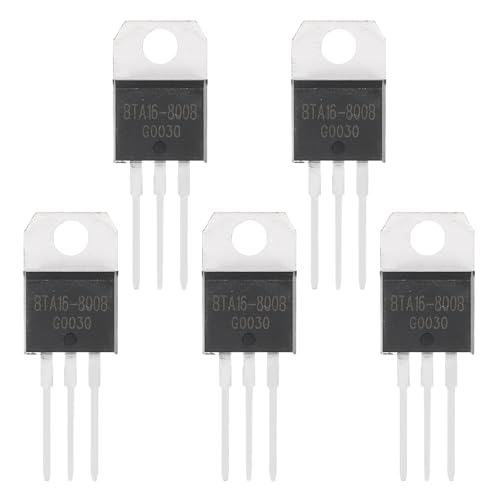 QUARKZMAN Pack of 5 Bidirectional Thyristor BTA16-800B TO-220 800V 16A Rail Silicon Controlled Rectifier for Electronic Instruments Smart Home Devices Drones