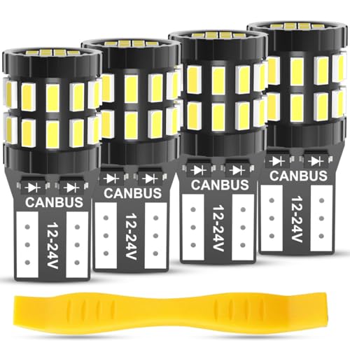 OUSHI 501 White Light Bulbs, DC12-24V, 6000K Bulbs for Indoor and Outdoor Lighting, Pack of 4 [Energy Class B]