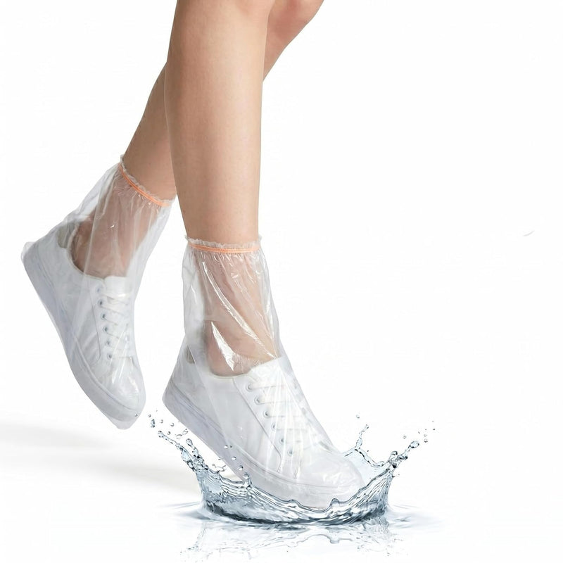 10 Pairs (20 Pieces) Waterproof Disposable Overshoes - Lightweight Rain Cover for Shoes Commuting, Dog Walking & Outdoor Activities