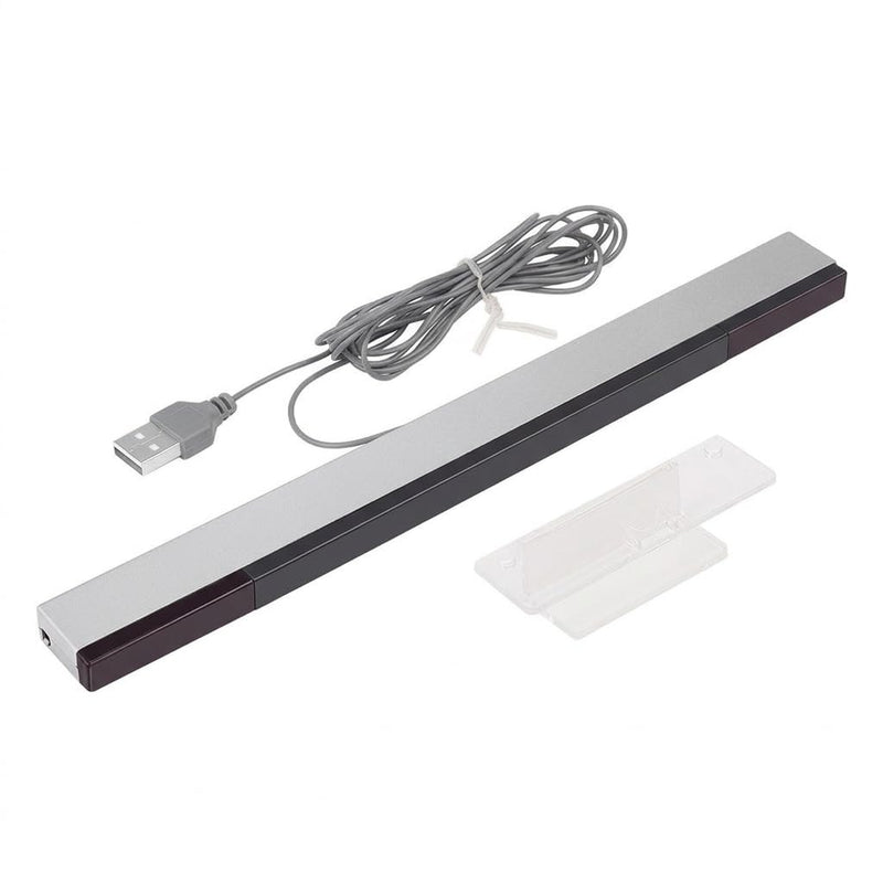USB Sensor Strip Silver Wired Replacement Stand Plug & Play | Compatible with Dolphin emulator, precise gaming experience, accessory console, non-slip stable stand, robust and durable