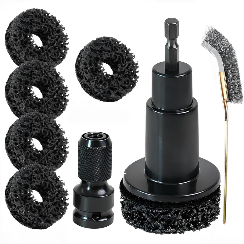 Wheel Cleaning and Repair Kit, Includes 5 Sanding Discs, Quick Rust Removal for Wheel Bolts and Rotors, Hub Grinder for Quick Cleaning of the Wheel Hub for 1/2 Impact Wrenches, Drills