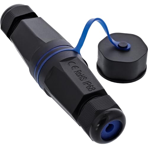 InLine Cable Connector Empty Housing RJ45 Keystone IP68 Waterproof for Network Cable 1.5-8 mm with Cover M23 Screw Connection 69992V