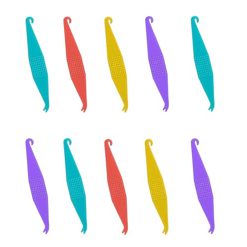 Pack of 10 Orthodontic Elastic Disposable Plastic Braces, Colorful Disposable Plastic Hooks for Orthodontics, Elastic Rope Hook, for Braces Dental Gaps Crooked