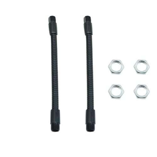 Ticha Pack of 2 6 inch microphone gooseneck, M10 thread metal hose, gooseneck, for lamp holder, microphone stand, DIY equipment mount