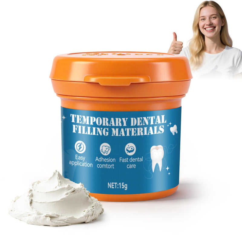 Tooth filling, temporary tooth filling, tooth cement self-hardening, durable, tooth repair kit, temporary tooth filling material for fillings for caries/attachment of coronations - 15 g