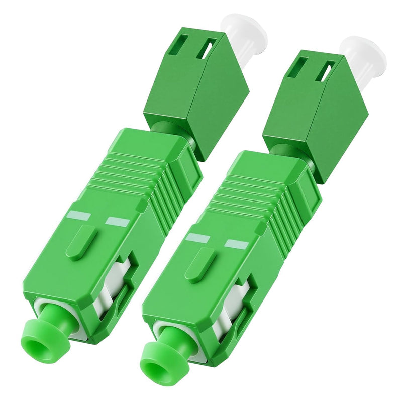 SC/APC Male to LC/APC Female Hybrid Fibre Optic Adapter Pack of 2 | Singlemode 9/125μm, ceramic sleeve, ≤0.3dB insertion loss, ≥60dB return loss, for FTTH & CATV