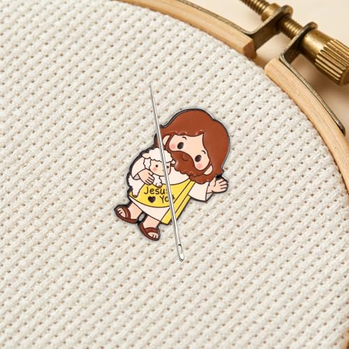 Jesus Needle Holder, Funny Magnetic Cross Stitch Needle Holder, Practical Craft Accessories for Embroidery, Cross Stitch, Needle Painting and Sewing