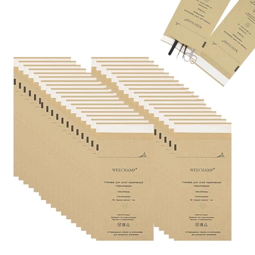 Pack of 50 Hot Air Steriliser Bags for Manicure Tools | Heat-resistant and resealable, suitable for standard hot air devices, protects tools from dust and heat