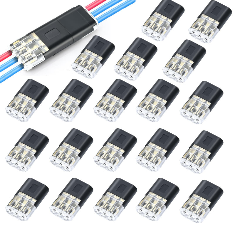 D3 Cable Connector Waterproof 3-Pin Set of 20 12 V Connector | Safe power thief car alternative for 20-24 AWG. Insulated connector, ideal for car and motorcycle LED flame retardant housing B