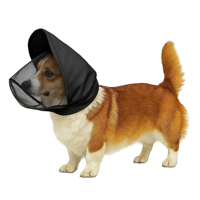 Dog Mask for Outdoor Safety - Veterinarian Recommended Mesh Field Guard to Protect Against Foxtails, Grass Seeds and Dirt, Breathable, Lightweight, Adjustable Buckle Design black L 1