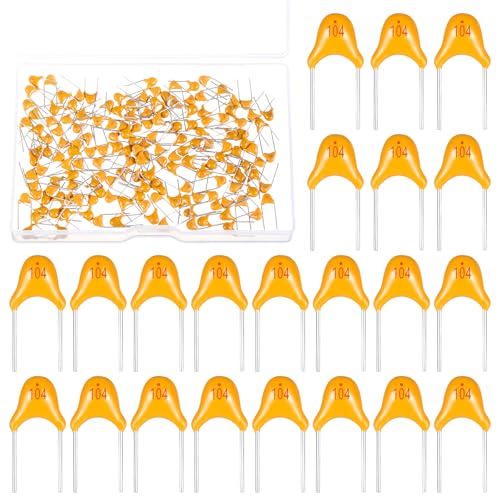 150 Pieces 0.1 µF 104 100 nF Monolithic Ceramic Capacitor Set, 50 V Multilayer Capacitors Ceramic Capacitor Monolithic Ceramic Capacitor for Various Electronic Circuits 5.08 mm