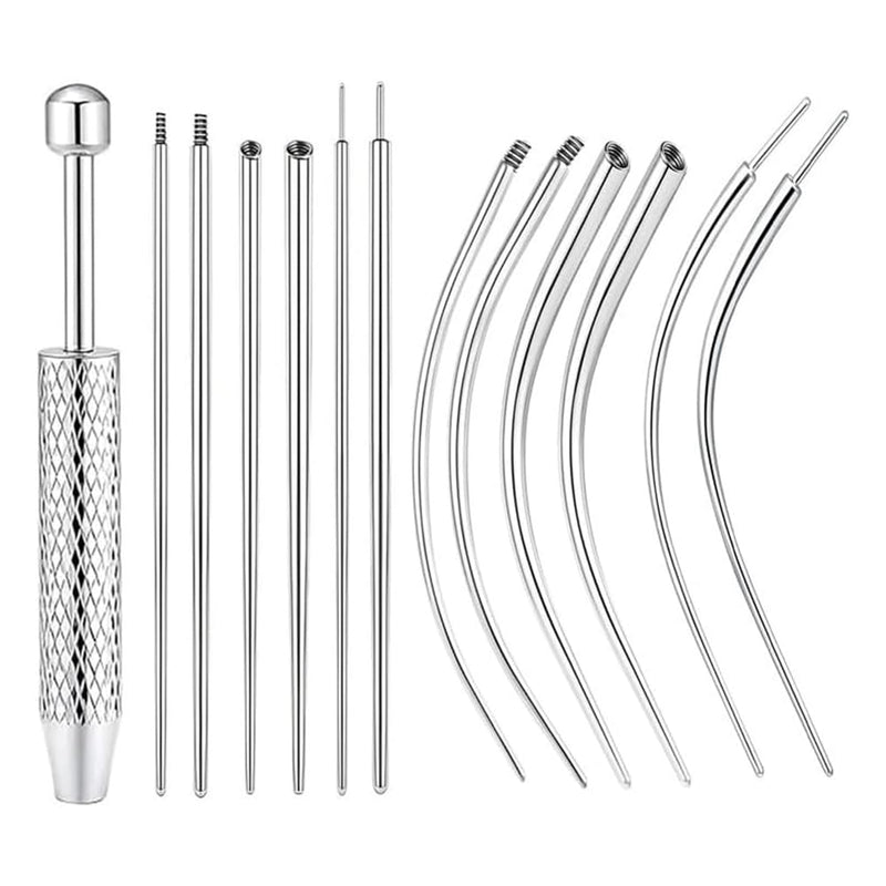 Piercing Insertion Aid, 14g, 16g, 18g, 20g Piercing Needle Set, Surgical Steel Piercing Change Tool for Ear Studs, Nose, Lip, Belly, Nipple, Tongue