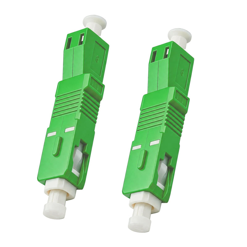 2 x Fibre Optic Adapter LC/APC Female to SC/APC, Male Singlemode 9/125um Simplex, Fibre Optic Connector for Reliable Interface Conversion, Compatible with Various Fibre Optic Cables