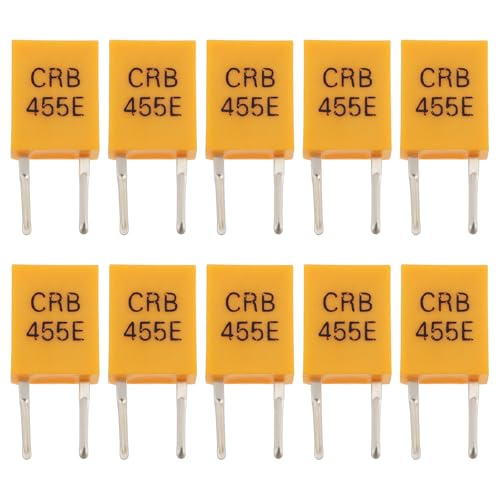 ECSiNG 10pcs Direct Plug-in 2-Pin Ceramic Quartz Resonators CRB455E 455kHz Suitable for Radios and Wireless Receiver Modules