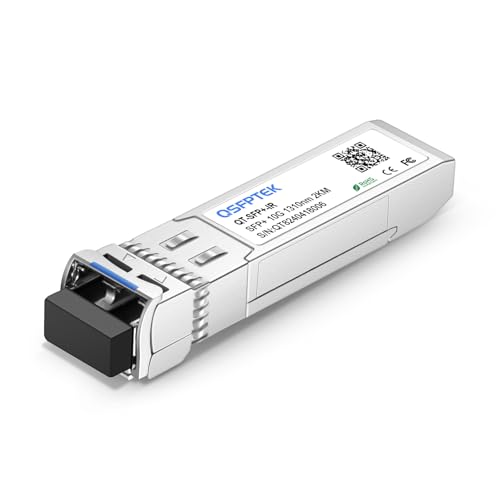 QSFPTEK 10G SFP+ Module 1310nm 2km DDM LC SFP+ Transceiver Compatible with Cisco SFP-10G, Ubiquiti UF-SM-10G, Mikrotik, Netgear, Zyxel, Qnap NAS, D-Link, Other Open Switches