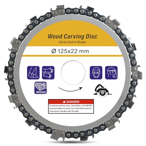 1 piece wooden grinding wheel 125 x 22 mm, 5 inch (125 mm), blade size: 22 mm (7/8 inch); diameter: 125 mm (5 inch); maximum speed (rpm): 13,000; chain thickness: 0.5 cm
