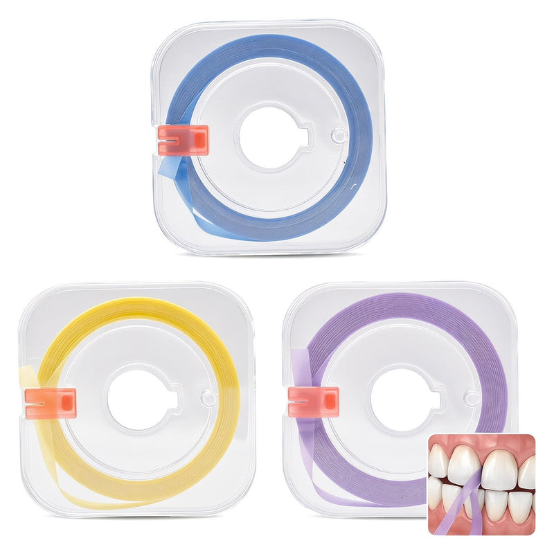 Simsky 3 Rolls Tooth Polishing Strips Set, Interdental Sandpaper for Effective Cleaning, Plaque Removal and Teeth Whitening, Safe, Durable and Easy to Use