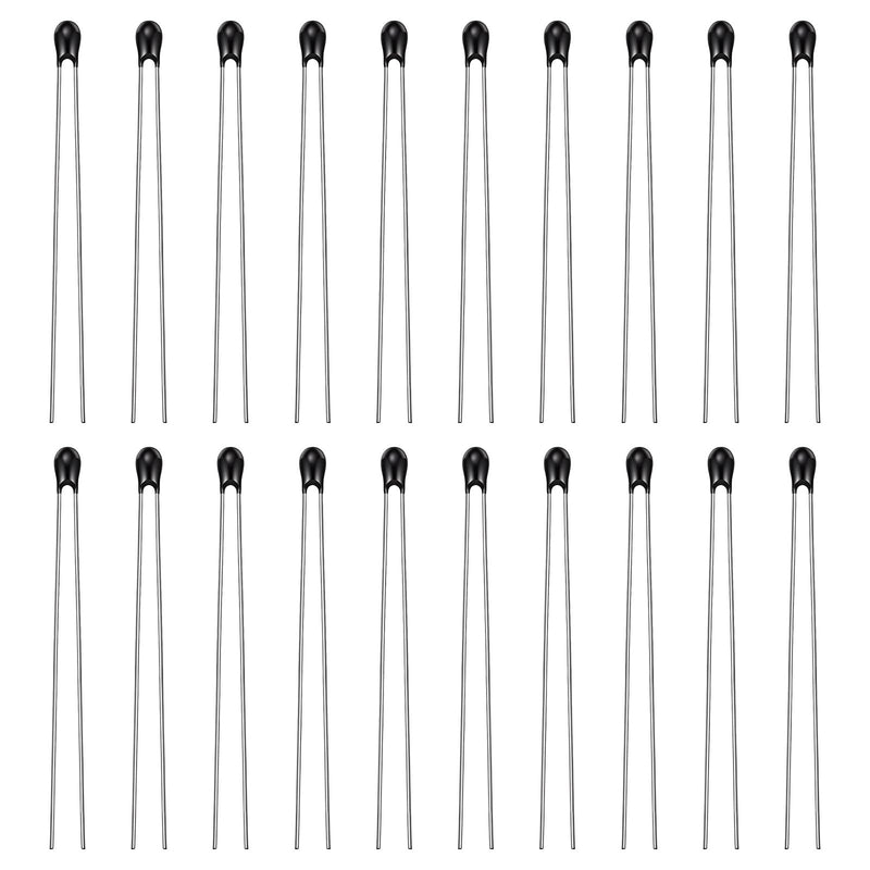 Pack of 20 NTC Thermistor Resistors, MF52-103, 10k Ohm, 5% Accuracy, Highly Sensitive Current Limiter, Temperature Sensor for Thermal Protection Circuits in Electrical Appliances, Measurement