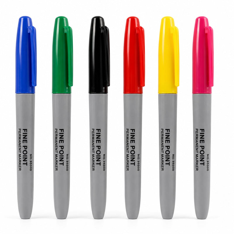 6-Piece Tattoo Felt Pen Set, Surgical Skin Marker with Fine Tip, Water-based Non-Toxic Ink, Precise Positioning for Tattoo Preliminaries, Makeup Designs and Contours