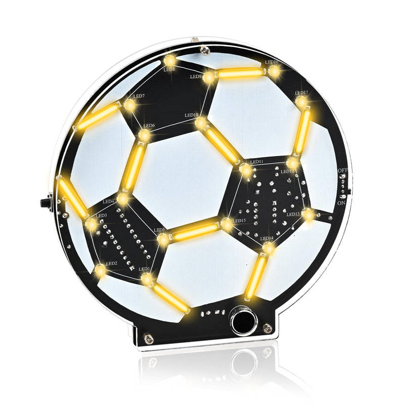 Football Soldering Kit LED Lamp, DIY Mint Learning Set, Electronic Kit for Beginners and Football Fans, Sound-Controlled Light + 5 Modes in Continuous Light Soldering Project, Decorative