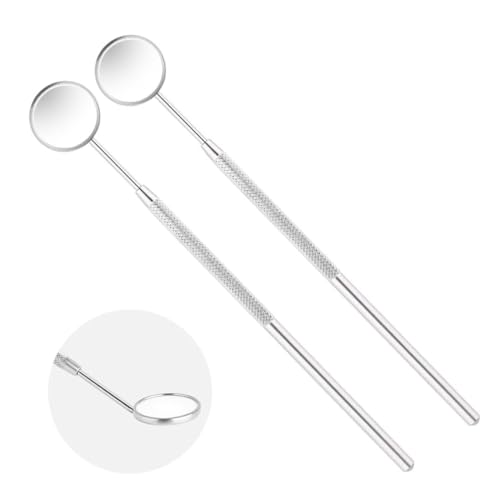 Dental Mirror Mouth Mirror Pack of 2 - Professional Stainless Steel Inspection Mirror for Precise Dental Control & Oral Hygiene. Dental Care Set