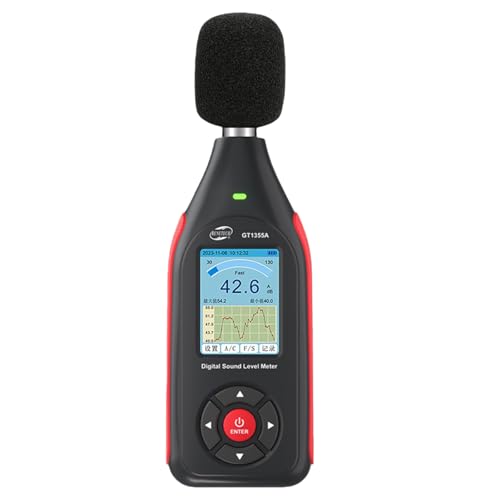Sound Level Meter Decibel Meter with Data Logger 43,000 Records A/C Frequency Rating Real Time Sampling USB/PC Port Rechargeable with Alarm for Precise Noise Measurement