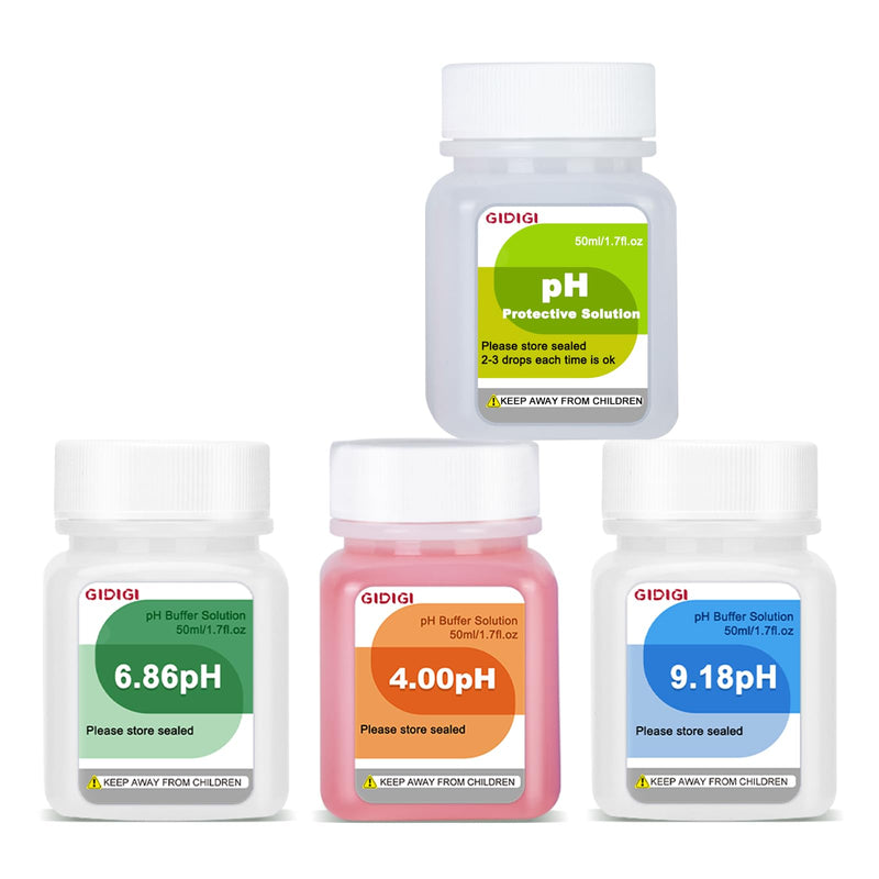 pH Buffer Solution 4.00/6.86/9.18, pH Calibration Kit with Cleaning Solution, Small Portable Packaging, Standard Pre-Mixed Liquid for pH Meter, Hydroponic Tester, Laboratory 4/6.86/9.18