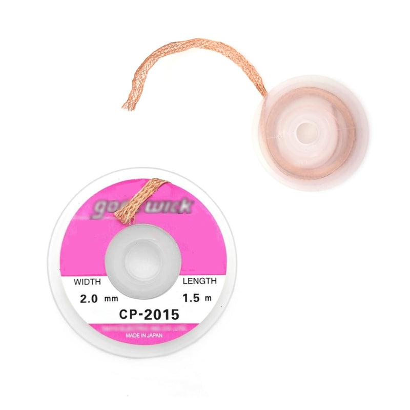 JZK Pure Copper Desoldering Braid 2mm x 1.5m Fine Woven Soldering Sponge for Clean PCB Repair and Electronics Maintenance