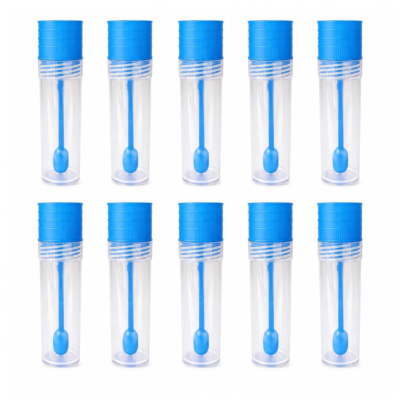 10 ampoules of 15 ml stool sample tubes, feces sample tubes, dog | With spoon, for removing dogs, cat waste for testing purposes
