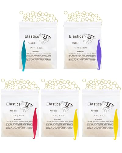 Pack of 500 Orthodontic Elastics with 5 Placers for Effective Teeth Correction for Gaps and Crooked Teeth