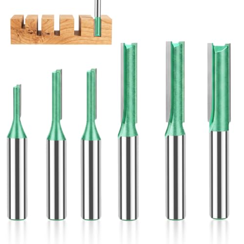 Set of 6 Milling Cutter for Router Set, Groove Cutter Set with 8 mm Shank, Precision Wood Cutter for Routers, 3 mm, 4 mm, 5 mm, 6 mm, 7 mm, 8 mm for Grooves, Rebates and Wood Connections