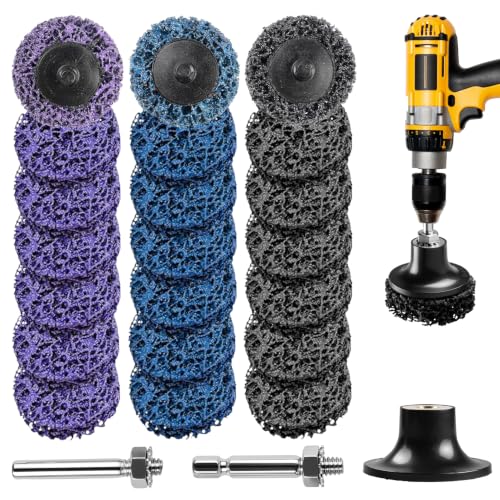 Pack of 21 Cordless Screwdrivers, 50 mm CSD Disc Sanding Discs, CSD Sanding Disc Set, Cleaning Disc for Drill, Paint Rust Oxidation Cleaning Removal, with Tray / Drill | Sanding Disc, Cleaning Disc for Drill for Paint Rust Oxide...