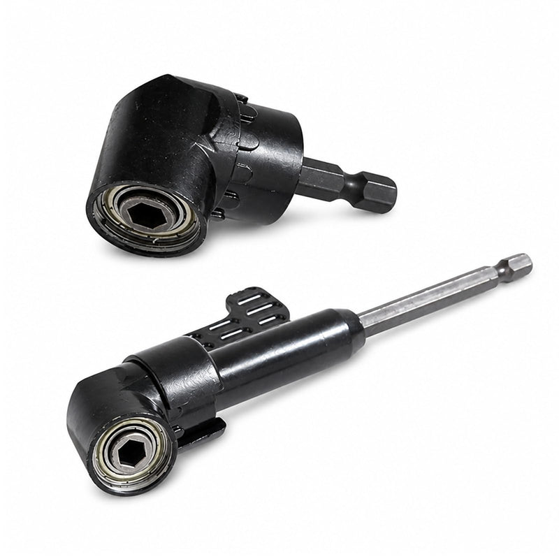 105° Angle Wrench Right Angle Drill 1/4 Inch Magnetic Bit Holder | Set of 2 angle wrenches, angle adapter for drill, short long drill attachment for tight spaces, 105° adapter attachment
