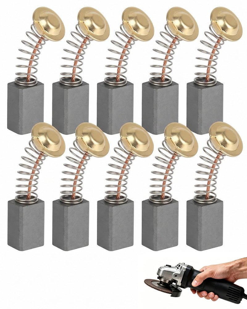 Angle grinder carbon brushes, 10 pcs., 6.5x7.5x13mm spare part, avoids contact resistance for smooth start-up and protects the commutator during continuous use.