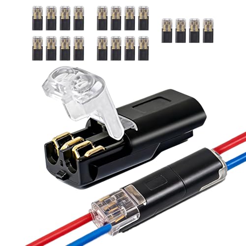 Pack of 30 2 Pin 18-22AWG Cable Connector D Fast Connection | No soldering, waterproof cable connector, 2 pin, connector for car, LED, motorcycle, mobile home, 12/24 V applications d small 2 pin (30)