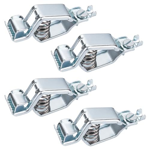 4pcs Heavy Duty Steel Alligator Clips, BU-24APN 25A Battery Clamps with Strong Spring Force and Screw Terminals for Automotive and Electrical Testing