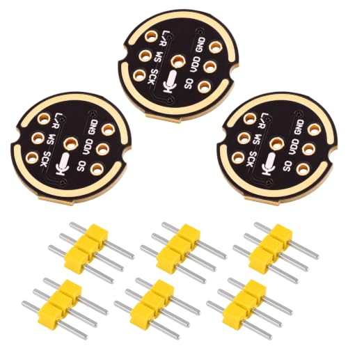 3pcs INMP441 ESP32 Microphone, Omnidirectional Sensor Module with I2S Interface, Digital Microphone Module ESP32 Compatible, MEMS Audio Module for Arduino Projects High Precision Low