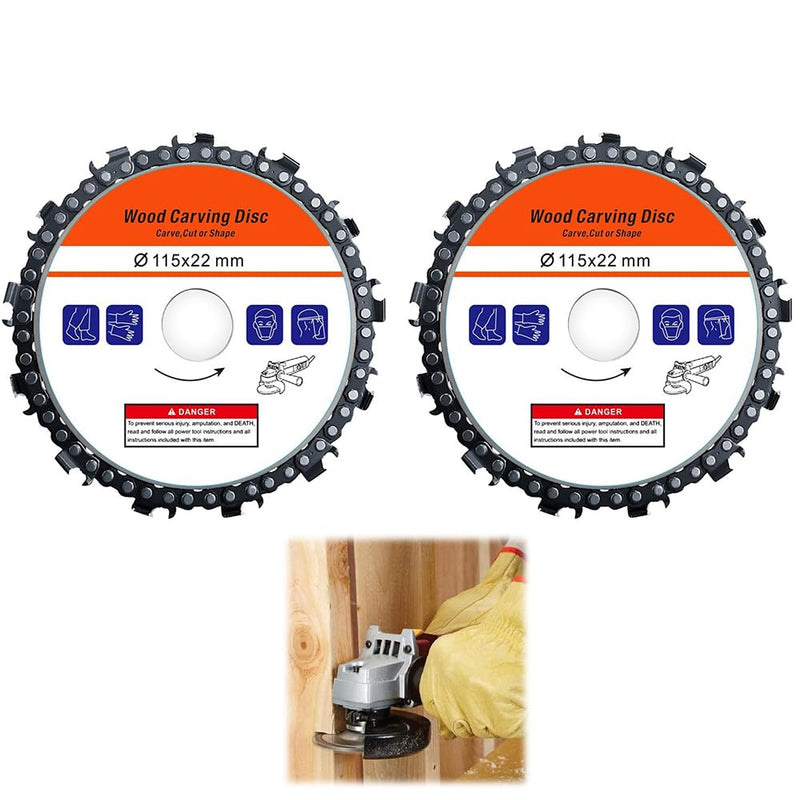 Pack of 2 Milling Disc for Angle Grinder Wood 100 mm, Rasp Disc for Wood Carving & Milling, Suitable as a Paint Router, Root Milling for Grinding, Milling & Carving Soft & Hardwood