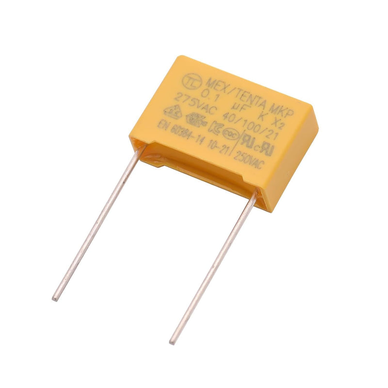 20pcs 0.1uF 275V Safety Capacitors | With polypropylene film DIP, 275VAC 250VAC, 104, X2, MKP, P15 20 pieces 0.1uF