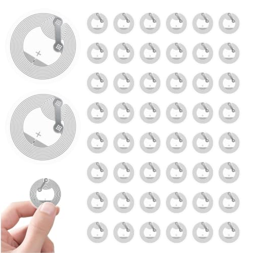Pack of 50 NFC Tag Stickers, NFC Ntag213 Stickers, Rewritable NFC Chip, 144 Byte Memory, NFC Cards, Programmable NFC Chip NFC Card, NFC Sticker for All NFC-Enabled Mobile Phones and Devices