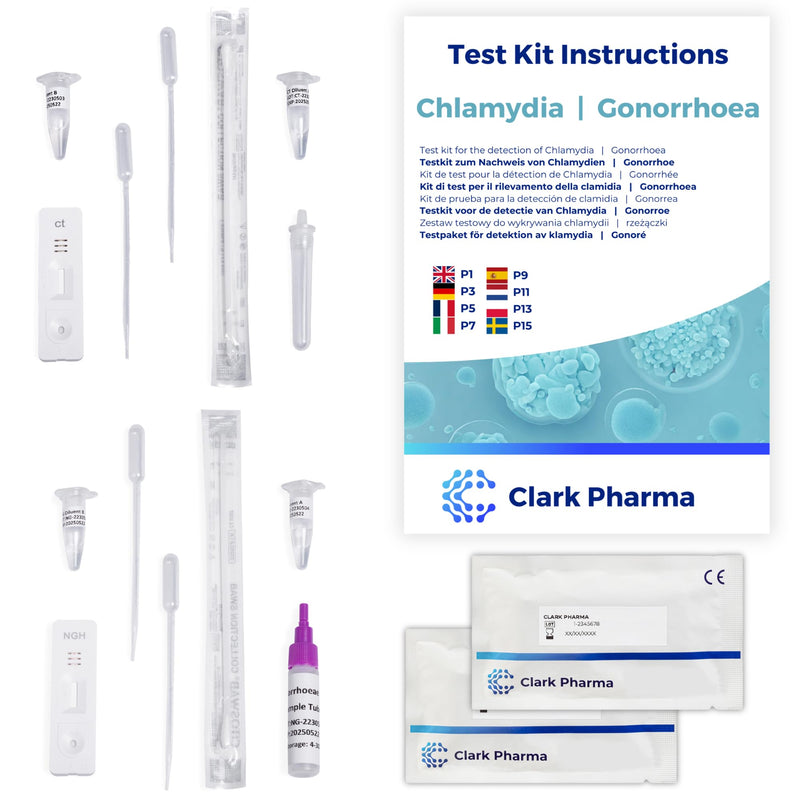 Chlamydia & Gonorrhea Test Kit | Smear Test Set for Men and Women | For Detection of Chlamydia Trachomatis and Gonorrhea | STI/STD Test