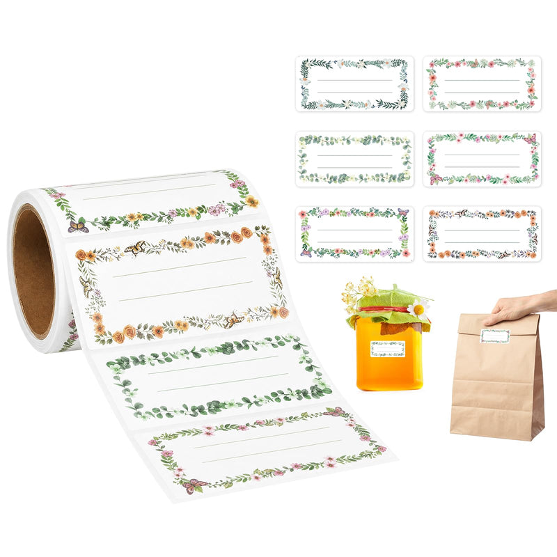 Cozary Self-Adhesive Labels Pack of 500, 7.5 x 3.5 cm, 6 Designs, Can Be Written On 500Pcs