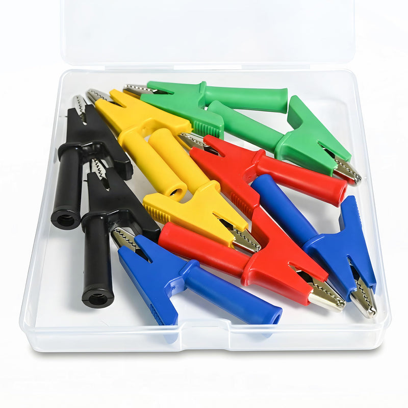 Insulated Alligator Clips Multimeter Alligator Clips With 4Mm Banana Jack | 5 Colors Alligator Clips Small for Electronic Tests DIY Soldering and Car Repair Pack of 10 Lewttyer