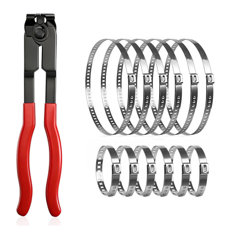 Axle Boot Clamps Set, Stainless Steel Adjustable CV 25 Pieces | Joint bolt clamp, axle cuffs, clamps, crimping tool, universal hose clamps, car, drive shaft cooling system