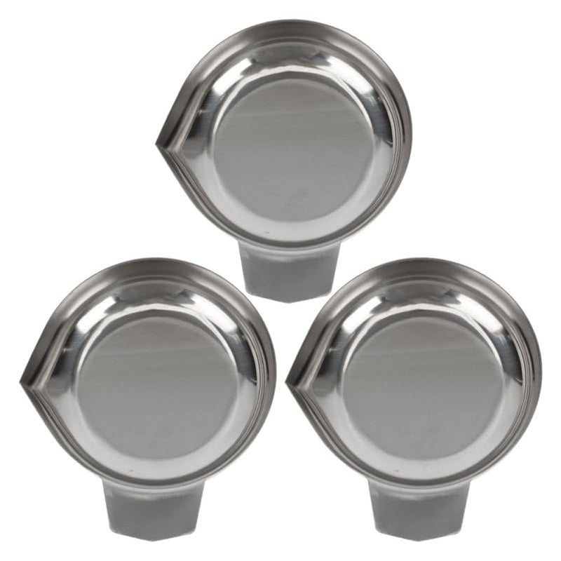 TOYANDONA Stainless Steel Weighing Trays, 3 Pieces, Small Scale Bowls for Jewellery, Baked Goods and Kitchen Spices, Non-Slip and Wear-Resistant, Silver