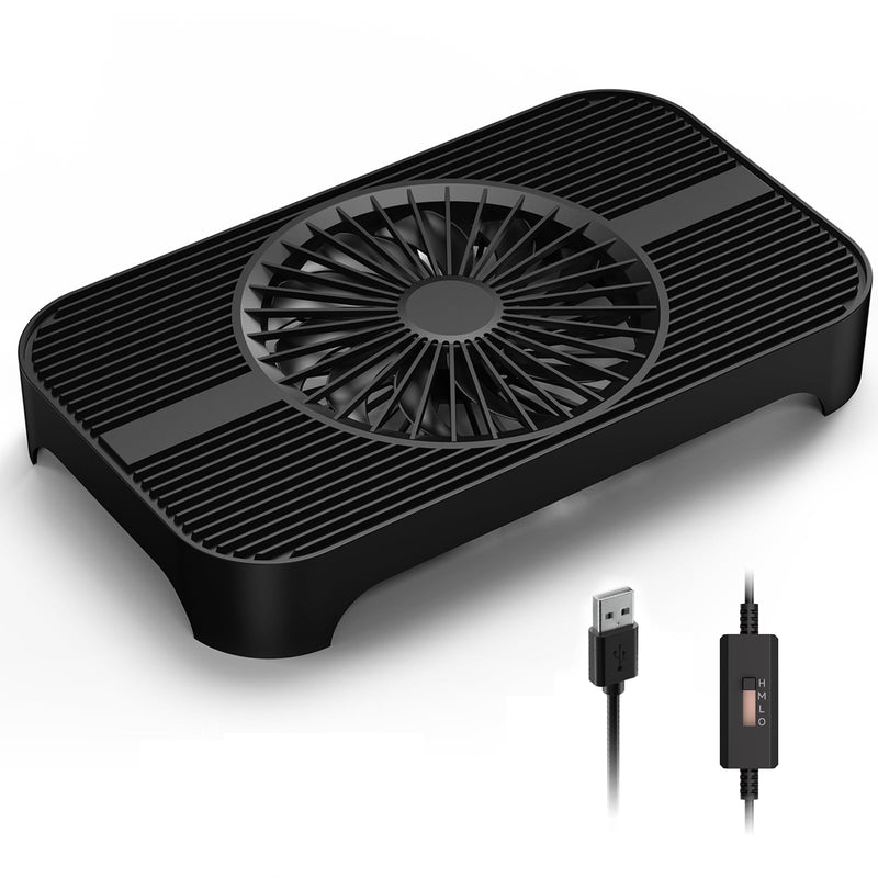 X3-V2 Router Cooler 140mm USB Fan with 3 Levels Black | For routers and mini PCs; 3 speed settings, up to 75.8 CFM, max. 18 dB(A), USB 5 V, 800 mm cable