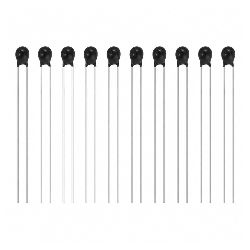 Zolara Pack of 10 MF52 NTC 10K Thermistor, 1% Accuracy, NTC Thermistors Resistors, High Sensitive Current Limiter, Compatible with Temperature Sensors for Electronic Devices and Household Appliances